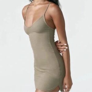 Rare Joah Brown Slip Dress in Taupe